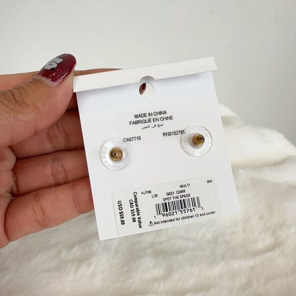 NWT Kate Spade‎ Spot The Spade Pave Halo Spade Studs - Picture 4 of 6